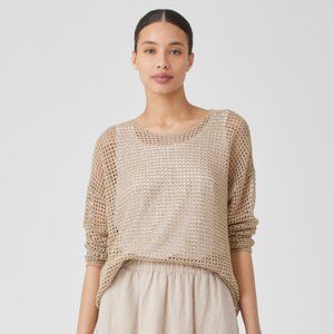COPY - Eileen Fisher 100% Organic Linen Crochet Top Size M
